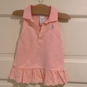 Ralph Lauren 6m polo dress pink with eyelet